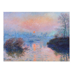Sunset on Seine Claude Monet P Poster