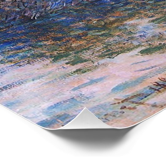 Sunset on Seine Claude Monet P Poster (Ecke)