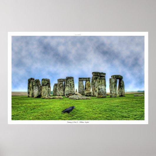 Sunset on Stonehenge & Flying Rook, Wilts, England Poster (Vorne)