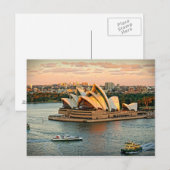 Sunset on Sydney Opera House - Australien Postkarte (Vorne/Hinten)