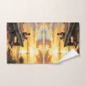 Sunset on the dock on the lake badhandtuch set (Handtuch)