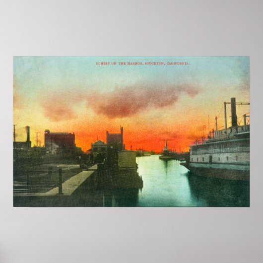 Sunset on the Harbour ViewStockton, CA Poster (Vorne)