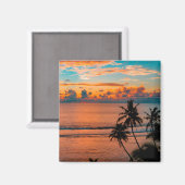 Sunset on this beautiful Mauritius Beachmagnet Magnet (Vorderseite/Rückseite)