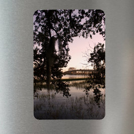 Sunset on Woods Memorial Bridge Beaufort SC Magnet