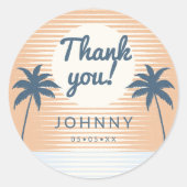 Sunset orange blau danke runder aufkleber (Vorderseite)