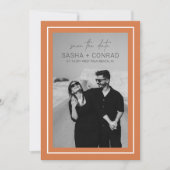 Sunset Orange Bold Border Foto Moderne Hochzeit Save The Date (Vorderseite)