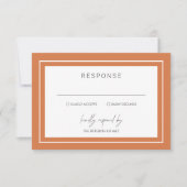 Sunset Orange Bold Border Moderne Hochzeit RSVP Karte (Vorderseite)
