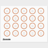 Sunset Orange Bold Border Moderne Hochzeit Runder Aufkleber (Blatt)