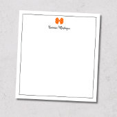 Sunset Orange Bow Border Script Custom Name Script Notizblock
