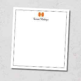 Sunset Orange Bow Border Script Custom Name Script Notizblock