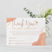 Sunset orange Dankkarten für kleine Unternehmen Einladung (Stehend Vorderseite)