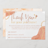 Sunset orange Dankkarten für kleine Unternehmen Einladung (Vorne/Hinten)