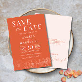 Sunset Orange Elegante Wedding Save The Date