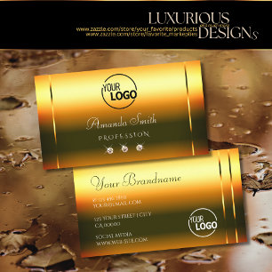 Sunset Orange Gradient Luxury Diamonds mit Logo Visitenkarte