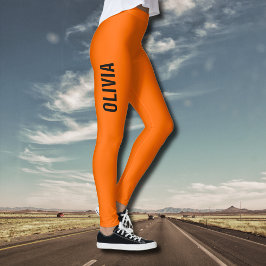 Sunset Orange Modern Name | Trendy Minimalistisch Leggings