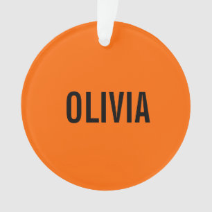 Sunset Orange Modern Name   Trendy Minimalistisch Ornament