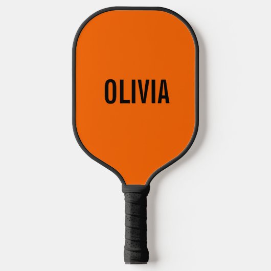 Sunset Orange Modern Name | Trendy Minimalistisch Pickleball Schläger (Vorderseite)