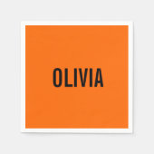 Sunset Orange Modern Name | Trendy Minimalistisch Serviette (Vorderseite)