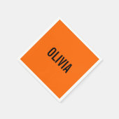 Sunset Orange Modern Name | Trendy Minimalistisch Serviette (Ecke)