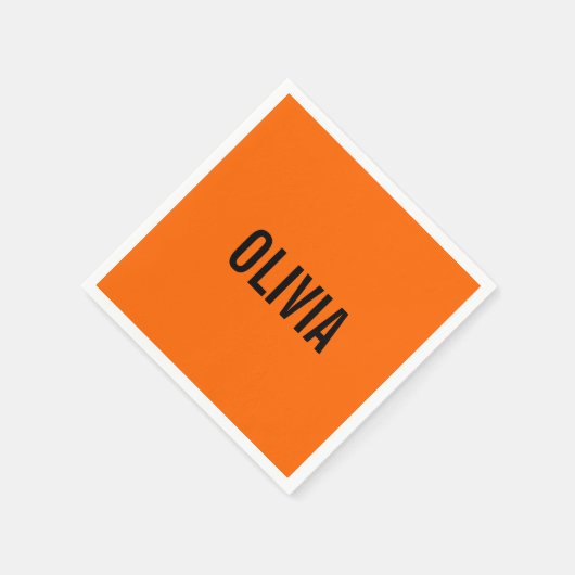 Sunset Orange Modern Name | Trendy Minimalistisch Serviette (Ecke)