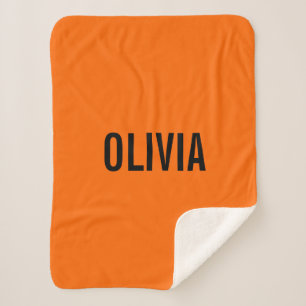 Sunset Orange Modern Name   Trendy Minimalistisch Sherpadecke