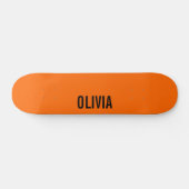 Sunset Orange Modern Name | Trendy Minimalistisch Skateboard (Horizontal)