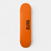 Sunset Orange Modern Name | Trendy Minimalistisch Skateboard (Vorne)