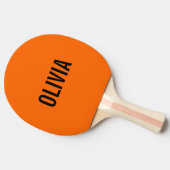 Sunset Orange Modern Name | Trendy Minimalistisch Tischtennis Schläger (Seitenansicht)