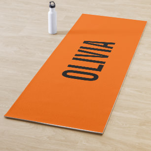 Sunset Orange Modern Name   Trendy Minimalistisch Yogamatte