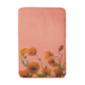 Sunset Orange Poppy Blume Blumenmuster Niedlich Badematte (Vorderseite Vertikal)