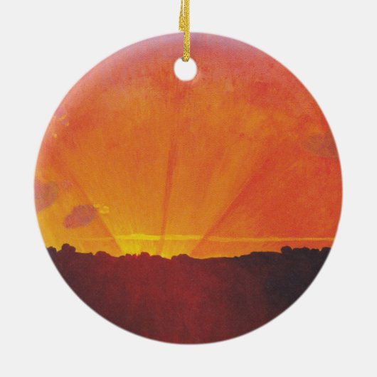 Sunset, Orange Sky (von Félix Vallotton) Keramik Ornament (Hinten)