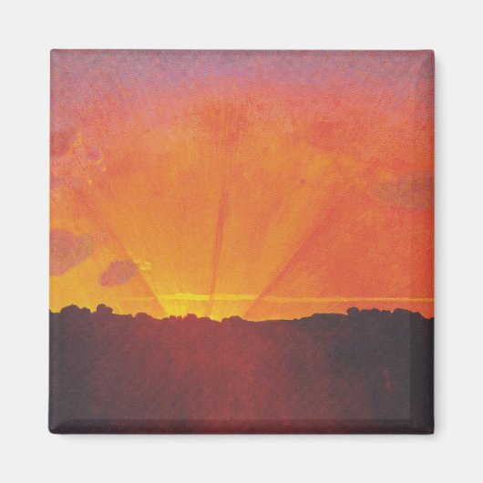 Sunset, Orange Sky (von Félix Vallotton) Magnet (Vorne)