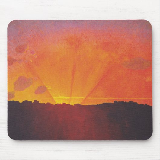 Sunset, Orange Sky (von Félix Vallotton) Mousepad (Vorne)