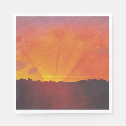 Sunset, Orange Sky (von Félix Vallotton) Serviette (Vorderseite)