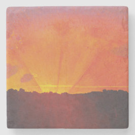 Sunset, Orange Sky (von Félix Vallotton) Steinuntersetzer