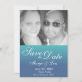 Sunset Orangle Aquamarin Gradient Save the Date Einladung (Vorderseite)