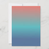 Sunset Orangle Aquamarin Gradient Save the Date Einladung (Rückseite)
