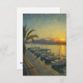 Sunset over a Mediterranean Harbour Einladung (Vorne/Hinten)