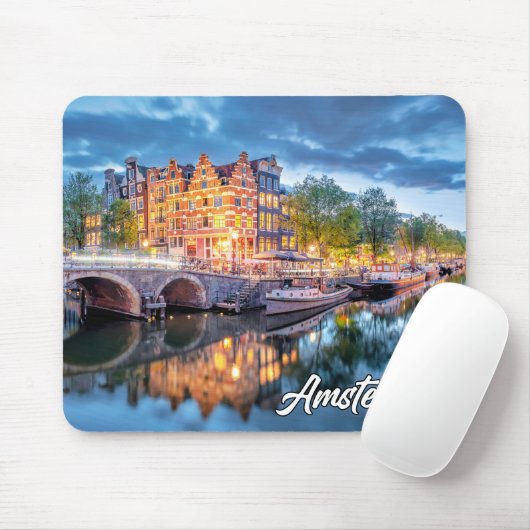 Sunset Over Amsterdam, Niederlande Mousepad (Mit Mouse)