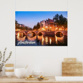 Sunset Over Amsterdam, Niederlande Poster (Küche)