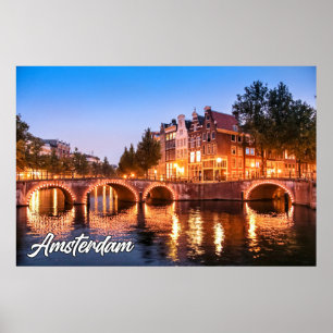 Sunset Over Amsterdam, Niederlande Poster