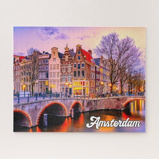 Sunset Over Amsterdam, Niederlande Puzzle (Horizontal)