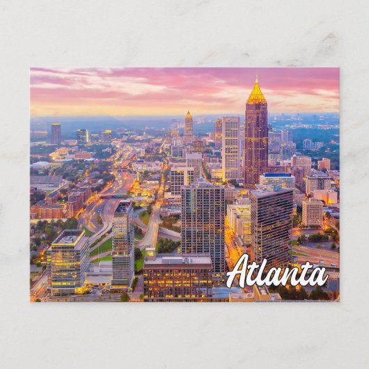 Sunset Over Atlanta, Georgia, Vereinigte Staaten Postkarte (Vorderseite)
