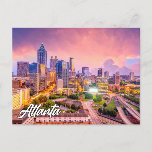 Sunset Over Atlanta, Georgia, Vereinigte Staaten Postkarte (Vorderseite)