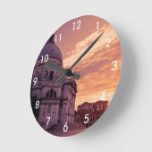 Sunset over Basilica in Venice Runde Wanduhr (Winkel)