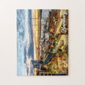 Sunset Over Beautiful Hamburg, Deutschland Puzzle (Vertikal)