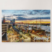 Sunset Over Beautiful Hamburg, Deutschland Puzzle (Horizontal)