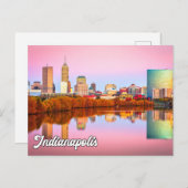 Sunset Over Beautiful Indianapolis, Indiana, USA Postkarte (Vorne/Hinten)
