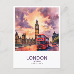 Sunset Over Big Ben - Save the Date in England Postkarte