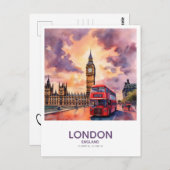 Sunset Over Big Ben - Save the Date in England Postkarte (Vorne/Hinten)